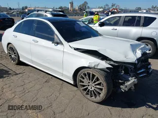 2018 Mercedes-Benz C with VIN WDDWF4JB0JR397714, listed as a IAAI auction lot 41644105 with 91,708 mi miles. Bid and sale history available at carsss.com. Image 1.