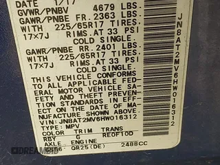 2017 Nissan Rogue SL with VIN JN8AT2MV6HW016312, listed as a IAAI auction lot 42507422 with 142,090 mi miles and . Bid and sale history available at DreamBid. Image 9.