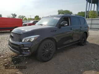 2015 Infiniti QX80 with VIN JN8AZ2NEXF9081107, listed as a Copart auction lot 60790555 with 112,165 mi miles and Salvage title. Bid and sale history available at DreamBid. Image 1.