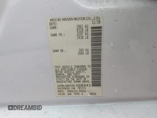 2019 Nissan Altima S z VIN 1N4BL4BV5KN308941, wystawiony jako IAAI lot #41851529 z przebiegiem 146 915 mil mil oraz . Historia ofert i sprzedaży dostępna na DreamBid. Obrazek 9.