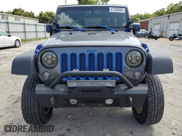 2018 Jeep Wrangler JK Unlimited Sport S with VIN 1C4BJWDG3JL899209, listed as a Copart auction lot 67705634 with 100,679 mi miles and Salvage Title. Bid and sale history available at carsss.com. Image 5.