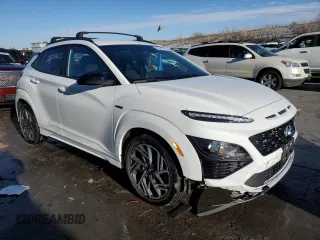 2022 Hyundai Kona N Line with VIN KM8K3CA33NU796555, listed as a Copart auction lot 42942895 with 39,328 mi miles and Salvage Title. Bid and sale history available at carsss.com. Image 4.