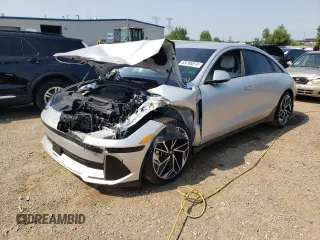 2024 Hyundai Ioniq 6 SEL z VIN KMHM34AC8RA055260, wystawiony jako Copart lot #65795814 z przebiegiem 2 890 mil mil oraz Szkoda całkowita • Salvage title. Historia ofert i sprzedaży dostępna na DreamBid. Obrazek 1.
