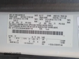 2017 Ford Transit с VIN 1FTYR1ZM3HKB09718, выставлен на аукционе Copart как лот 64148895 с пробегом 121 901 миль миль и Списание • Salvage title. История ставок и продаж доступна на DreamBid. Изображение 13.