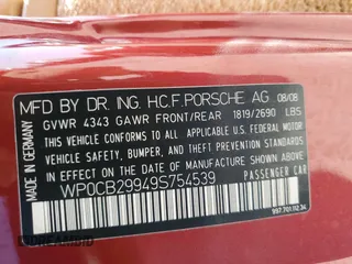 2009 Porsche 911 Carrera S with VIN WP0CB29949S754539, listed as a Copart auction lot 75119264 with 0 mi miles and Salvage Title. Bid and sale history available at carsss.com. Image 13.