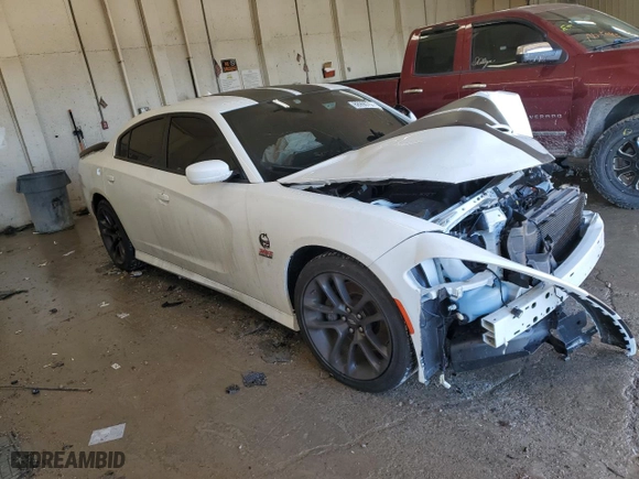 2022 Dodge Charger Scat Pack with VIN 2C3CDXGJ0NH221288, listed as a Copart auction lot 88990755 with 20,384 mi miles and Salvage Title. Bid and sale history available at carsss.com. Image 4.