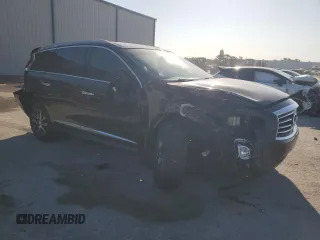 2015 Infiniti QX60 with VIN 5N1AL0MN8FC548333, listed as a Copart auction lot 55076595 with 131,308 mi miles and Salvage Title. Bid and sale history available at DreamBid. Image 4.