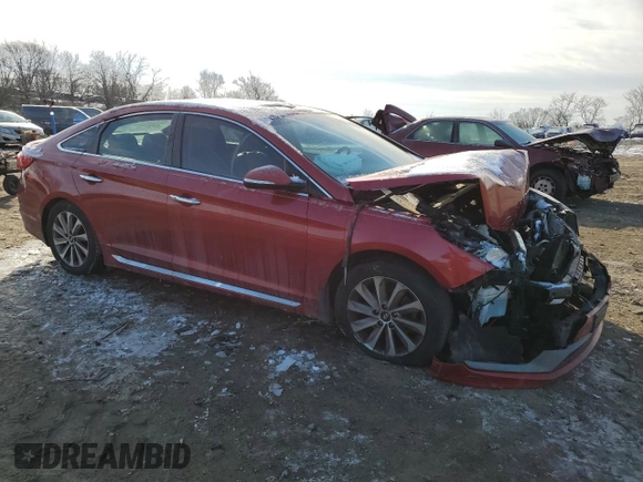 2017 Hyundai Sonata Sport with VIN 5NPE34AF6HH469065, listed as a Copart auction lot 41884845 with 119,447 mi miles and Salvage Title. Bid and sale history available at carsss.com. Image 4.