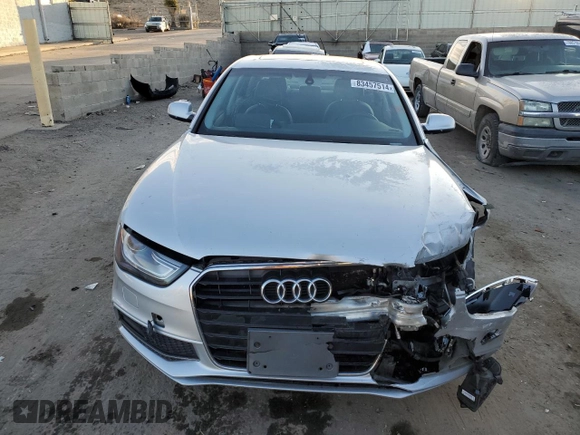 2014 Audi A4 Premium with VIN WAUAFAFL4EN030507, listed as a Copart auction lot 83457514 with 0 mi miles and Salvage Title. Bid and sale history available at carsss.com. Image 5.