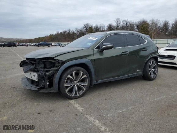 2020 Lexus UX with VIN JTHP9JBH7L2022405, listed as a Copart auction lot 47317955 with 19,512 mi miles and Salvage Title. Bid and sale history available at carsss.com. Image 1.