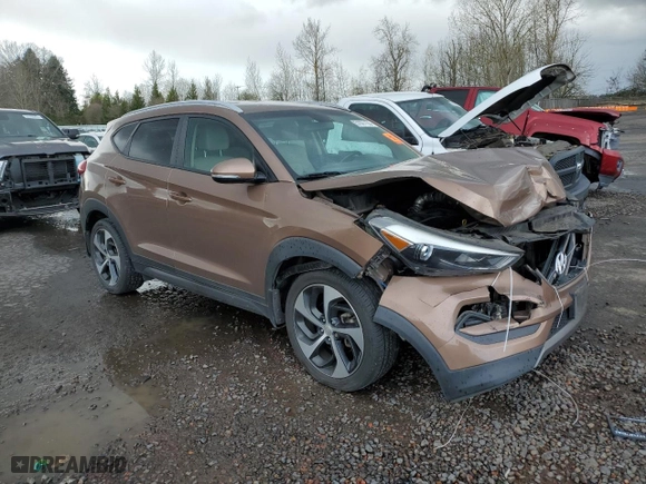 2016 Hyundai Tucson Eco with VIN KM8J3CA28GU160381, listed as a Copart auction lot 51021105 with 131,610 mi miles and Salvage Title. Bid and sale history available at carsss.com. Image 4.