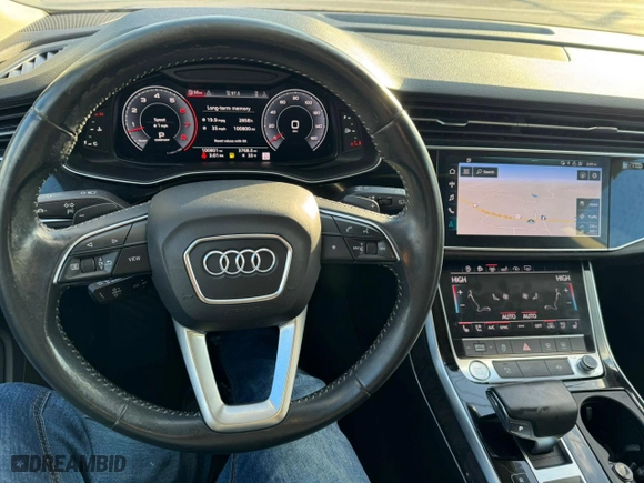 2019 Audi Q8 Premium Plus with VIN WA1EVAF18KD030026, listed as a Copart auction lot 42853705 with 100,801 mi miles and Clean Title. Bid and sale history available at carsss.com. Image 7.