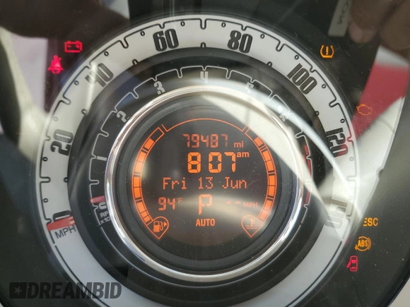 2012 FIAT 500 Pop with VIN 3C3CFFAR1CT365732, listed as a Copart auction lot 62780245 with 79,487 mi miles and Salvage title. Bid and sale history available at DreamBid. Image 9.