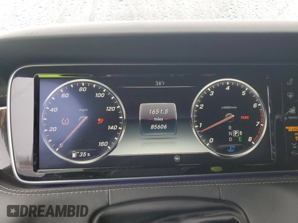 2016 Mercedes-Benz S-Class S 550 with VIN WDDXJ8FB8GA012118, listed as a Copart auction lot 45184945 with 85,606 mi miles and Salvage Title. Bid and sale history available at carsss.com. Image 9.