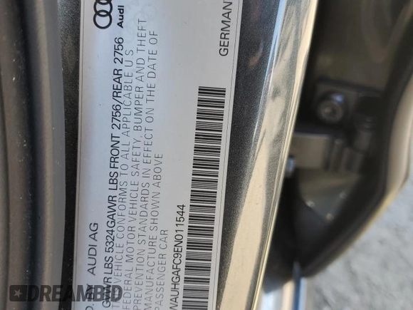 2014 Audi A6 Prestige z VIN WAUHGAFC9EN011544, wystawiony jako Copart lot #48683895 z przebiegiem Nie podano mil oraz Szkoda całkowita • Salvage title. Historia ofert i sprzedaży dostępna na DreamBid. Obrazek 13.
