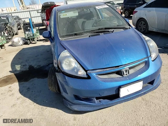 2008 Honda Fit Sport with VIN JHMGD37628S048693, listed as a Copart auction lot 46798075 with 0 mi miles and Salvage Title. Bid and sale history available at carsss.com. Image 10.