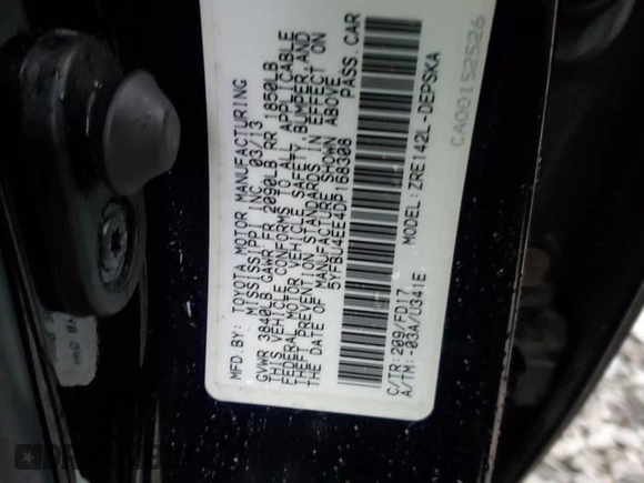 2013 Toyota Corolla L with VIN 5YFBU4EE4DP168308, listed as a Copart auction lot 51728225 with 118,419 mi miles and Salvage Title. Bid and sale history available at carsss.com. Image 12.