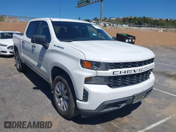 2020 Chevrolet Silverado 1500 Custom with VIN 1GCPWBEH1LZ296153, listed as a IAAI auction lot 41868438 with 115,232 mi miles. Bid and sale history available at carsss.com. Image 1.