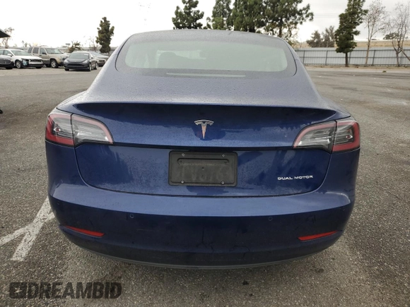 2022 Tesla Model 3 Long Range with VIN 5YJ3E1EB1NF341432, listed as a Copart auction lot 53467975 with 38,184 mi miles and Salvage Title. Bid and sale history available at DreamBid. Image 6.