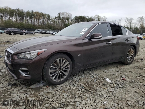 2020 Infiniti Q50 Luxe z VIN JN1EV7AR6LM251313, wystawiony jako Copart lot #51211545 z przebiegiem 43 335 mil mil oraz Szkoda całkowita • Salvage title. Historia ofert i sprzedaży dostępna na DreamBid. Obrazek 1.
