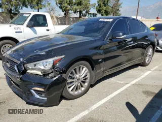 2019 Infiniti Q50 Luxe z VIN JN1EV7AP9KM541235, wystawiony jako Copart lot #52460525 z przebiegiem 48 183 mil mil oraz Szkoda całkowita • Salvage title. Historia ofert i sprzedaży dostępna na DreamBid. Obrazek 1.