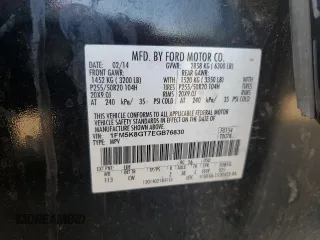 2014 Ford Explorer Sport с VIN 1FM5K8GT7EGB76830, выставлен на аукционе Copart как лот 61856895 с пробегом 154 783 миль миль и Чистый • Clean title. История ставок и продаж доступна на DreamBid. Изображение 13.
