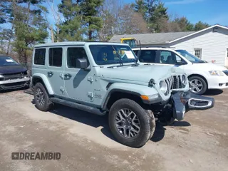 2024 Jeep Wrangler Sahara with VIN 1C4PJXEG1RW299325, listed as a IAAI auction lot 41854789 with 27,808 mi miles. Bid and sale history available at carsss.com. Image 1.