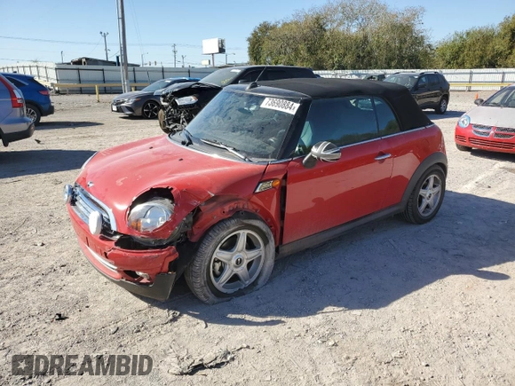 2009 MINI Convertible z VIN WMWMR335X9TU95073, wystawiony jako Copart lot #73690884 z przebiegiem 63 888 mil mil oraz Szkoda całkowita • Salvage title. Historia ofert i sprzedaży dostępna na DreamBid. Obrazek 1.