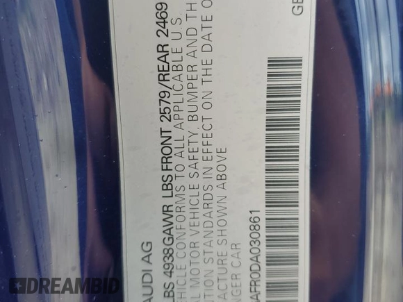 2013 Audi S5 Premium Plus z VIN WAUCGAFR0DA030861, wystawiony jako Copart lot #75106784 z przebiegiem 75 449 mil mil oraz Nie do naprawy • Non repairable. Historia ofert i sprzedaży dostępna na DreamBid. Obrazek 13.
