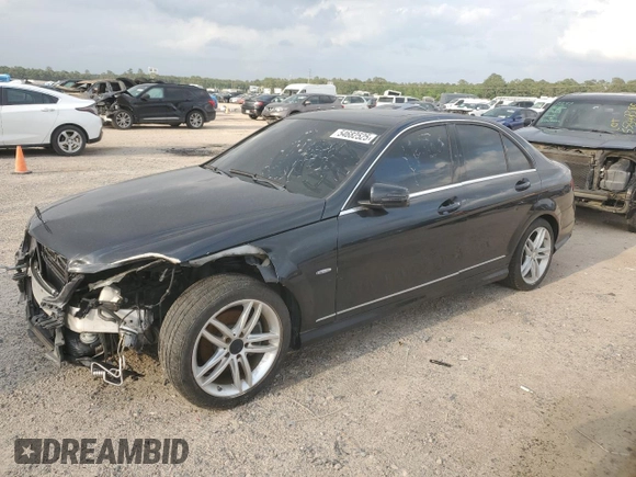2012 Mercedes-Benz C-Class C 250 Sport with VIN WDDGF4HB5CR202574, listed as a Copart auction lot 54682525 with 95,049 mi miles and Salvage Title. Bid and sale history available at carsss.com. Image 1.