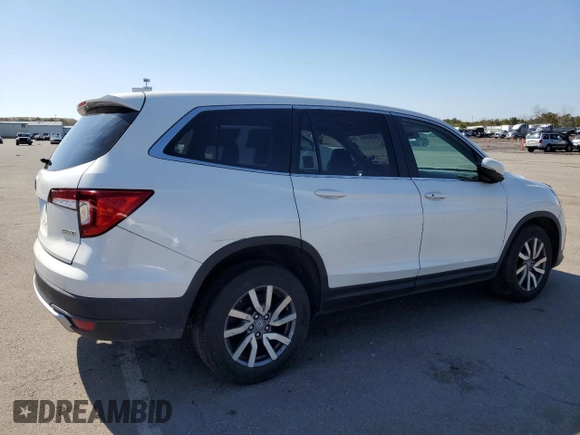 2021 Honda Pilot EX-L with VIN 5FNYF6H59MB051833, listed as a Copart auction lot 50360485 with 153,971 mi miles and Salvage Title. Bid and sale history available at DreamBid. Image 3.