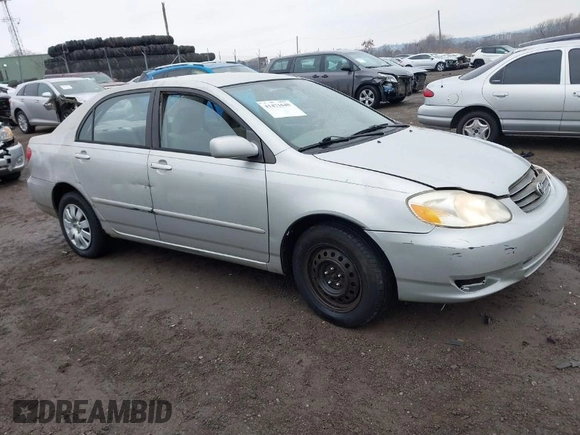 2003 Toyota Corolla CE with VIN 2T1BR38E43C161235, listed as a IAAI auction lot 41471640 with 190,764 mi miles and . Bid and sale history available at DreamBid. Image 1.