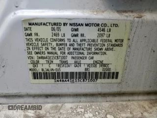 2005 Nissan Maxima 3.5 SL with VIN 1N4BA41E15C871007, listed as a Copart auction lot 53477855 with 166,595 mi miles and Salvage Title. Bid and sale history available at carsss.com. Image 12.