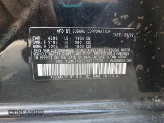 2022 Subaru Impreza z VIN 4S3GTAB62N3721570, wystawiony jako Copart lot #54718765 z przebiegiem 54 439 mil mil oraz Szkody całkowita. Historia ofert i sprzedaży dostępna na DreamBid. Obrazek 12.