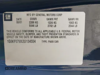 2002 Cadillac DeVille DTS z VIN 1G6KF579X2U134554, wystawiony jako IAAI lot #42244304 z przebiegiem 149 141 mil mil oraz . Historia ofert i sprzedaży dostępna na DreamBid. Obrazek 9.