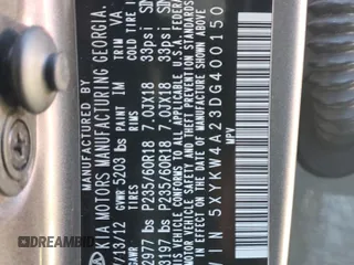 2013 Kia Sorento SX with VIN 5XYKW4A23DG400150, listed as a Copart auction lot 49236515 with 171,481 mi miles and Salvage Title. Bid and sale history available at carsss.com. Image 14.