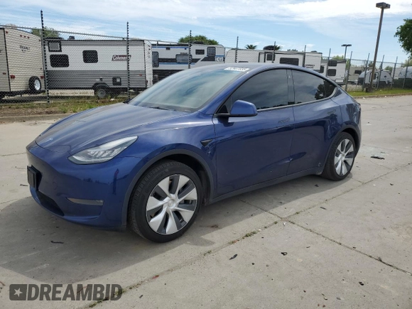 2021 Tesla Model Y Long Range with VIN 5YJYGDEE3MF094165, listed as a Copart auction lot 52907835 with 141,260 mi miles and Salvage Title. Bid and sale history available at DreamBid. Image 1.