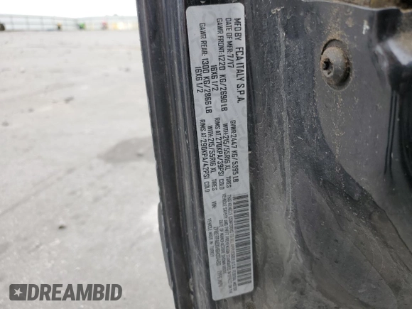 2017 Ram ProMaster City Cargo Tradesman with VIN ZFBERFABXH6H30480, listed as a Copart auction lot 64974914 with 156,482 mi miles and Salvage Title. Bid and sale history available at DreamBid. Image 15.