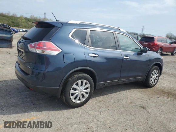2016 Nissan Rogue SV with VIN KNMAT2MVXGP602788, listed as a Copart auction lot 54930855 with 134,364 mi miles and Clean Title. Bid and sale history available at carsss.com. Image 3.