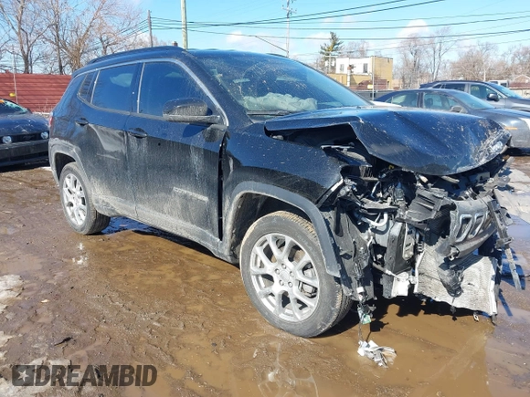2022 Jeep Compass Latitude Lux with VIN 3C4NJDFBXNT236197, listed as a IAAI auction lot 41663973 with 25,530 mi miles and . Bid and sale history available at DreamBid. Image 1.