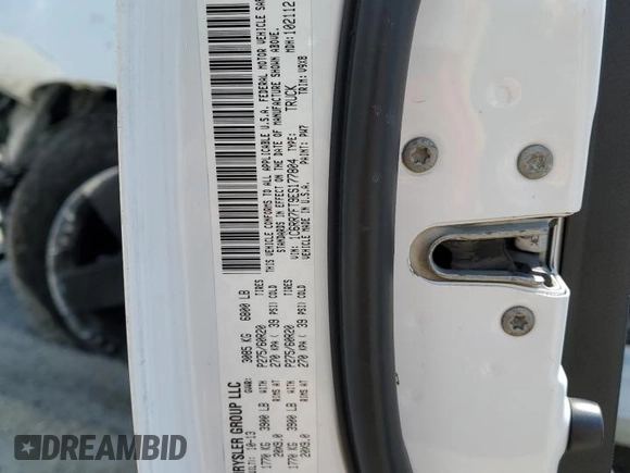 2014 Ram 1500 Express with VIN 1C6RR7FT9ES177804, listed as a Copart auction lot 61002585 with 213,442 mi miles and Salvage title. Bid and sale history available at DreamBid. Image 12.