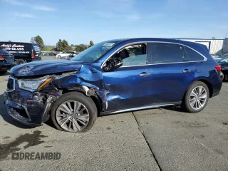 2018 Acura MDX Technology with VIN 5J8YD4H50JL007076, listed as a Copart auction lot 60332535 with 37,540 mi miles and Salvage title. Bid and sale history available at DreamBid. Image 1.
