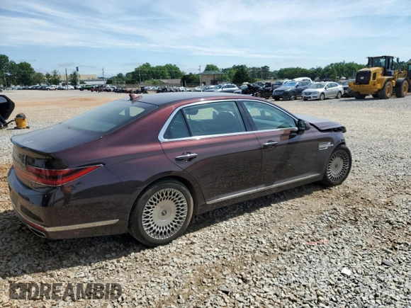 2021 Genesis G90 Ultimate z VIN KMTF54PH5MU087053, wystawiony jako Copart lot #56423025 z przebiegiem 45 877 mil mil oraz Szkoda całkowita • Salvage title. Historia ofert i sprzedaży dostępna na DreamBid. Obrazek 3.