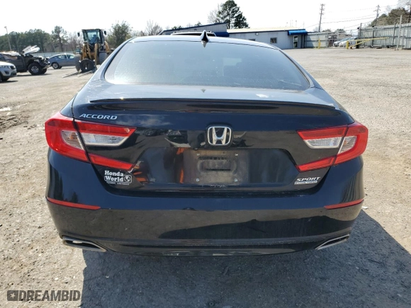 2022 Honda Accord Sedan Sport SE with VIN 1HGCV1F43NA072151, listed as a Copart auction lot 48561465 with 0 mi miles and Salvage Title. Bid and sale history available at carsss.com. Image 6.