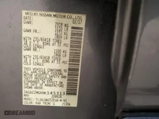 2017 Nissan Murano SV with VIN 5N1AZ2MGXHN145313, listed as a Copart auction lot 41849245 with 134,865 mi miles and Clean Title. Bid and sale history available at carsss.com. Image 13.
