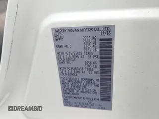 2017 Nissan Pathfinder SL with VIN 5N1DR2MN9HC646104, listed as a IAAI auction lot 42358443 with 146,902 mi miles and . Bid and sale history available at DreamBid. Image 9.
