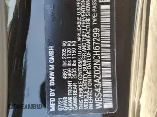 2022 BMW M4 Competition xDrive with VIN WBS43AZ02NCH67299, listed as a Copart auction lot 58264194 with 19,176 mi miles and Salvage Title. Bid and sale history available at carsss.com. Image 12.