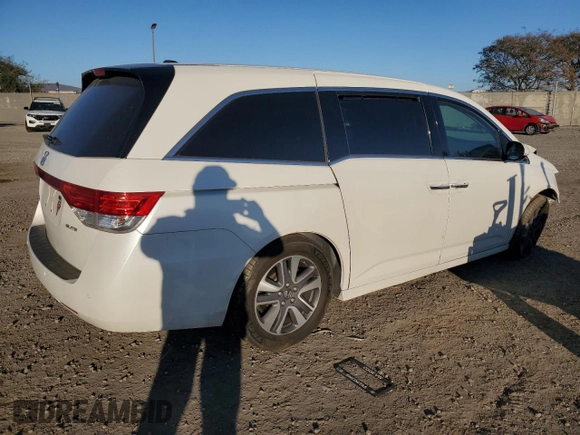 2016 Honda Odyssey Touring Elite with VIN 5FNRL5H93GB045542, listed as a Copart auction lot 46195125 with 157,897 mi miles and Salvage title. Bid and sale history available at DreamBid. Image 3.