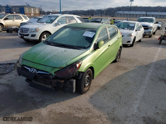 2012 Hyundai Accent GS with VIN KMHCT5AE9CU039285, listed as a IAAI auction lot 41543320 with 73,564 mi miles. Bid and sale history available at carsss.com. Image 2.