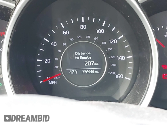2015 Kia Optima EX with VIN 5XXGN4A73FG438313, listed as a IAAI auction lot 41699954 with 76,584 mi miles. Bid and sale history available at carsss.com. Image 14.